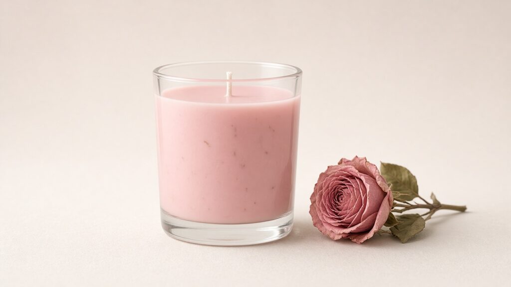 rose scented candle